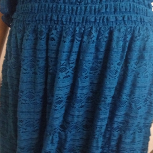 My Michele Teal Lace Short Jumpsuit - Picture 5 of 10